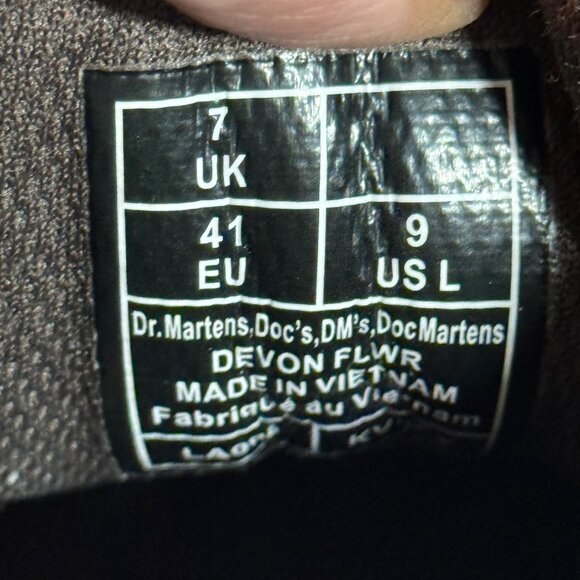 Dr. Martens Women's Size 9 Devon Flower Brown Leather Platform Boots - Picture 8 of 15